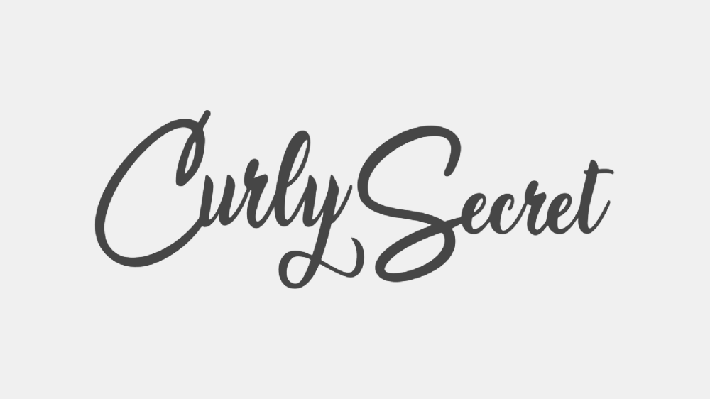 Curly Secret logo in elegant black script on white background
