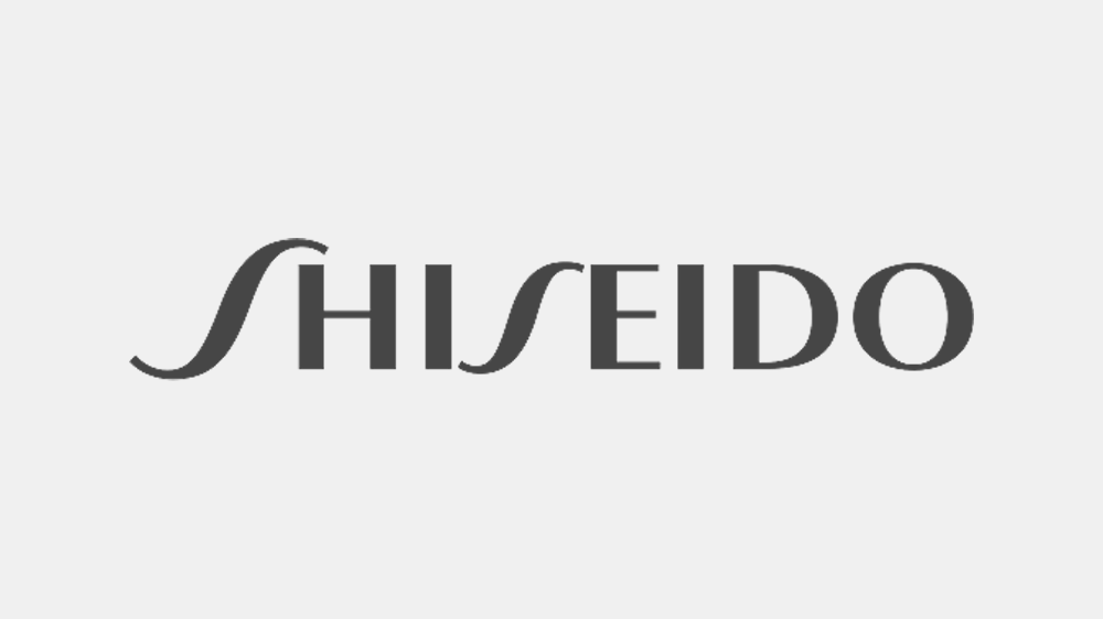 Shiseido logo in bold gray font on a plain white background